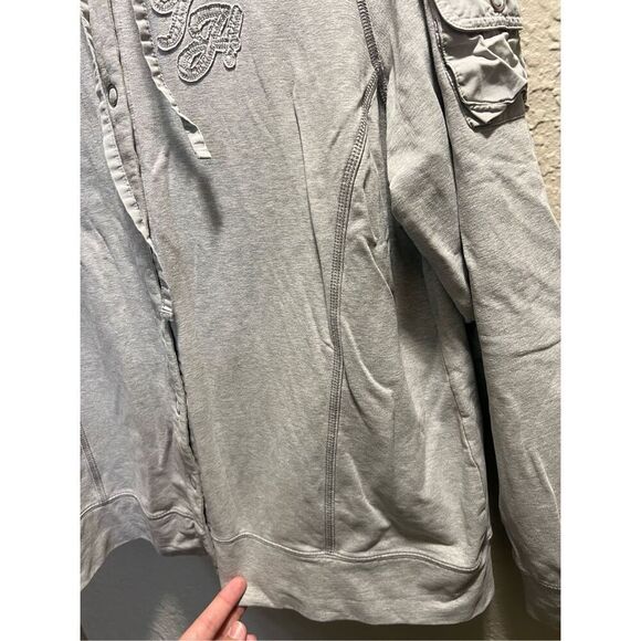 Tommy Hilfiger Grey Snap Button Up Woman’s Hoodie Size 1X -Flaw On Sleeve - Picture 7 of 16